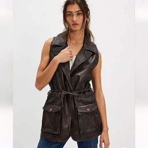 We The Free 💯leather Hook Line Vest